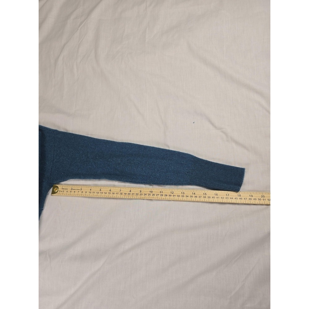 Halogen Sweater Womens Small Blue‎ 100% Cashmere V Neck Tunic Pullover Knit Top - Picture 8 of 9